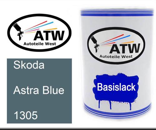 Skoda, Astra Blue, 1305: 500ml Lackdose, von ATW Autoteile West.